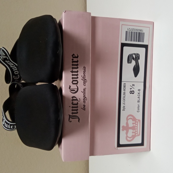 Juicy Couture Catalina Black Pointed Toe Flat Sandal Size 8.5 - Picture 3 of 8